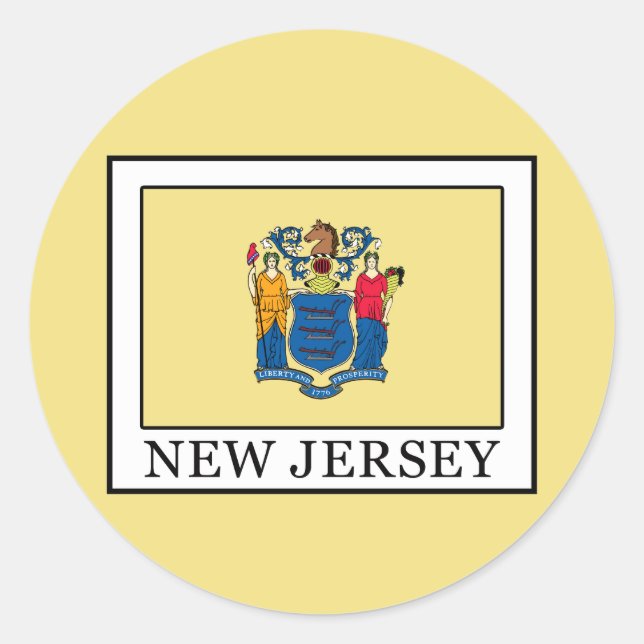 New Jersey Classic Round Sticker (Front)