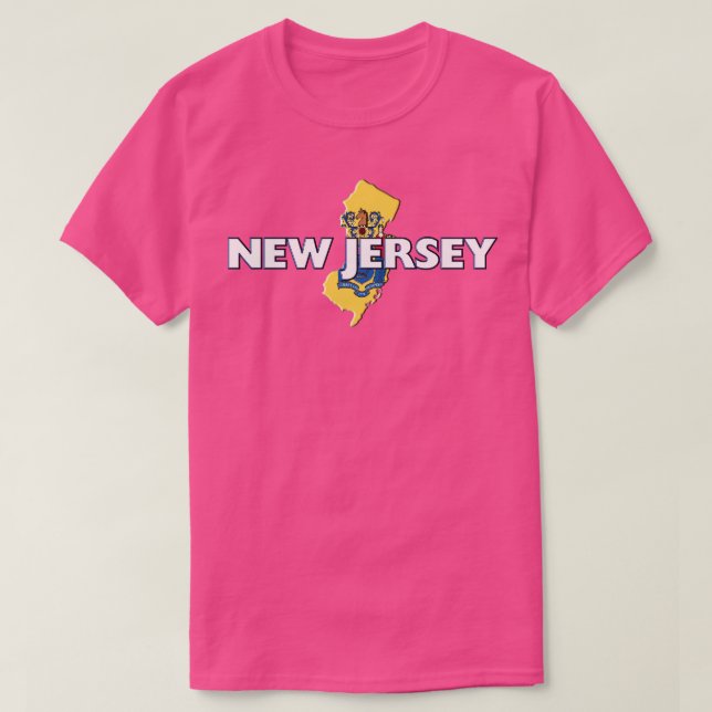 New Jersey Coloured State T-Shirt (Design Front)