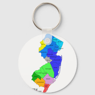 New Jersey Counties in Colour Key Ring