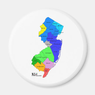 New Jersey Counties in Colour Magnet