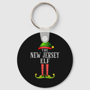 New Jersey Elf Christmas Matching Family Group Pjs Key Ring