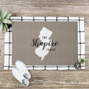New Jersey Family Monogram State Doormat
