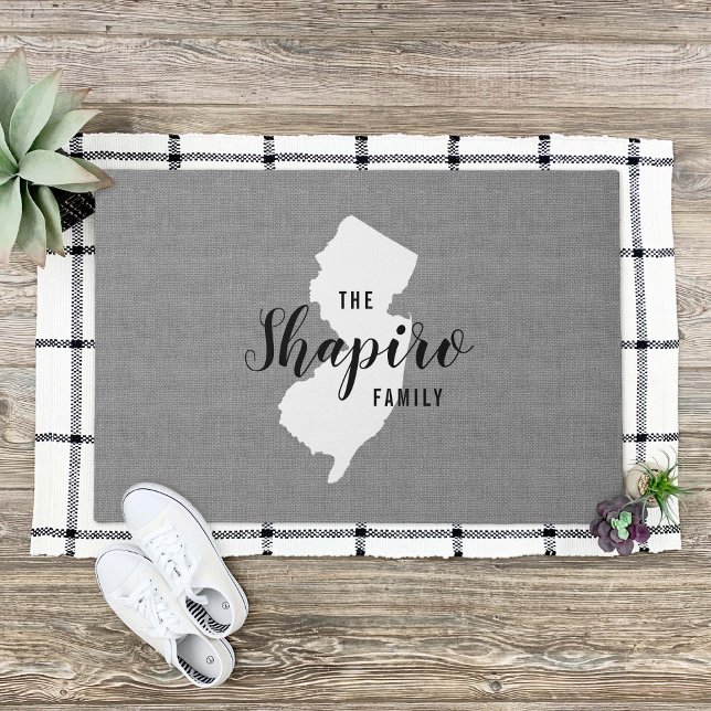 New Jersey Family Monogram State Doormat (Creator Uploaded)