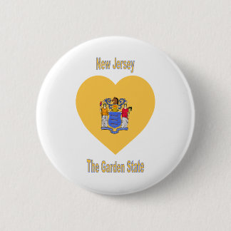 New Jersey Flag Heart 6 Cm Round Badge