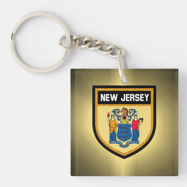 New Jersey Flag Key Ring (Front)
