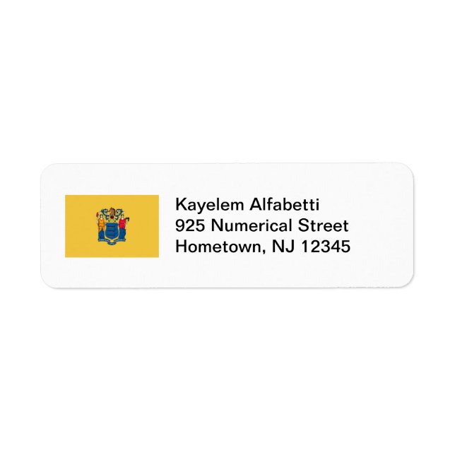 New Jersey Flag Return Address Label (Front)