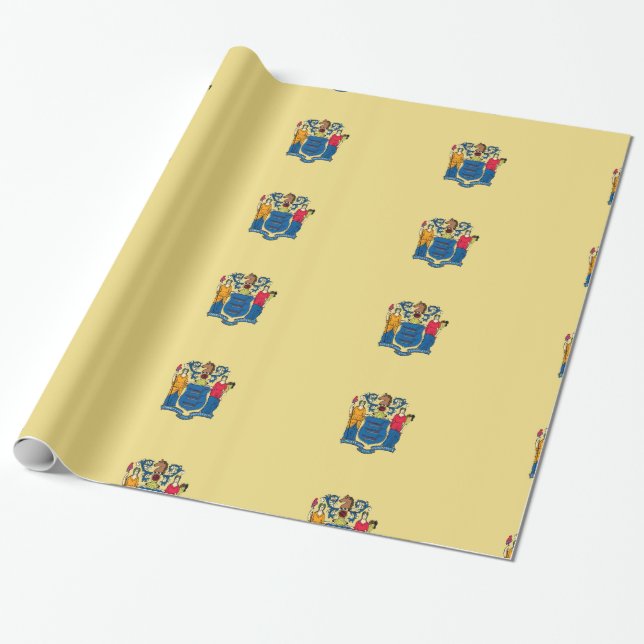 New Jersey flag seal Wrapping Paper (Unrolled)