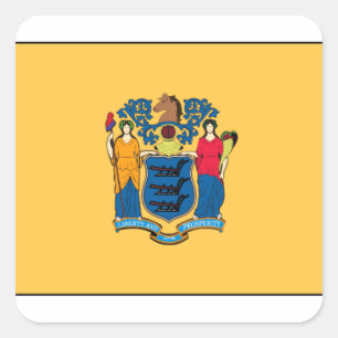 New Jersey Flag Square Sticker