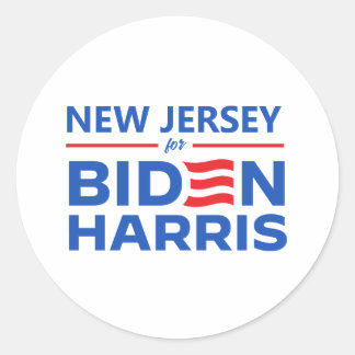 New Jersey for Biden Harris Classic Round Sticker