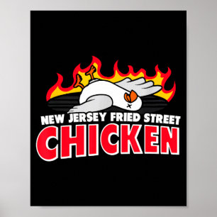 New Jersey Fried Street Chicken Funny Food  Poster