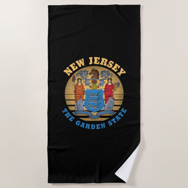 NEW JERSEY GARDEN STATE FLAG BEACH TOWEL (Front)