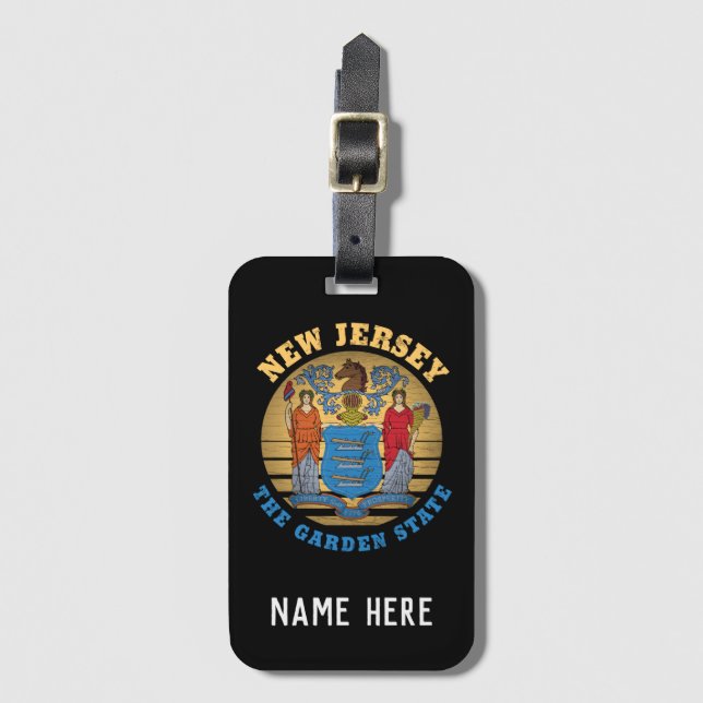NEW JERSEY GARDEN STATE FLAG LUGGAGE TAG (Front Vertical)