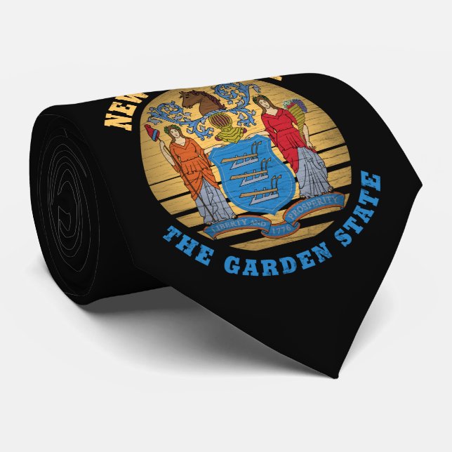 NEW JERSEY GARDEN STATE FLAG TIE (Rolled)