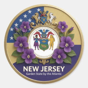 New Jersey Garden State Heritage 🌿 Classic Round Sticker