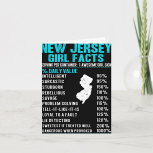 New Jersey Girl Facts Funny Birthday Gift Born In Card