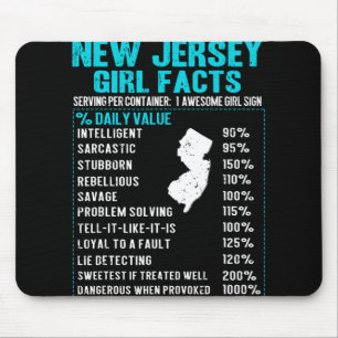 New Jersey Girl Facts Funny Birthday Gift Born In  Mouse Pad