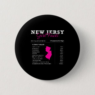 New Jersey Girl Facts - Usa Nj Trenton Funny Garde 6 Cm Round Badge
