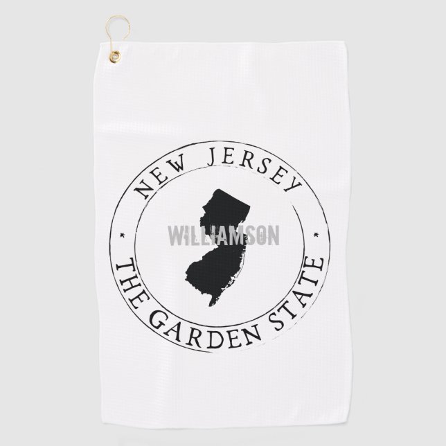 New Jersey Golf Towel State Personalized (Front)