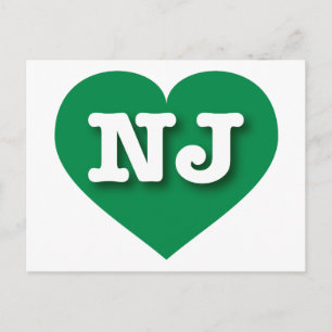 New Jersey Green Heart - I love NJ Postcard