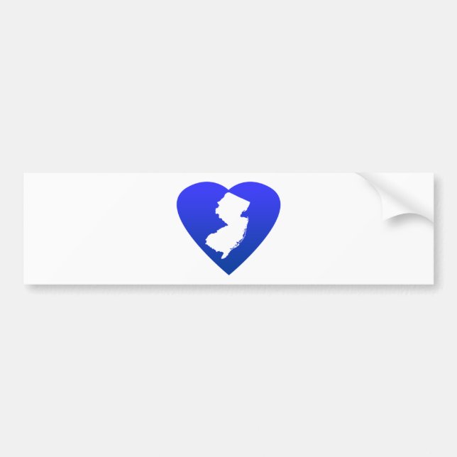 New Jersey heart blue Bumper Sticker (Front)
