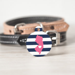 New Jersey Heart Pet Tag
