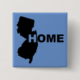 New Jersey Home Away From State Button Badge Pin