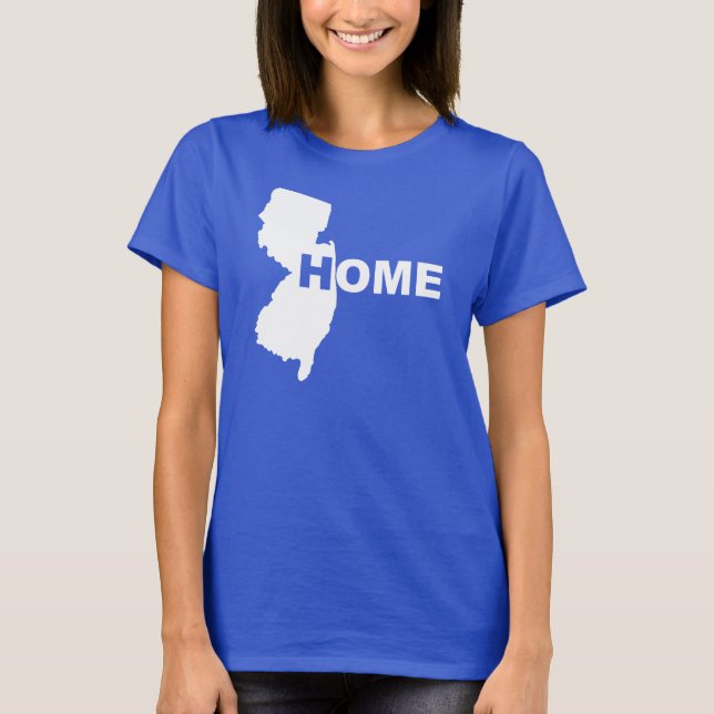 New Jersey Home Away From State T-Shirt Tees (Front)