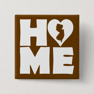 New Jersey Home Heart State Button Badge Pin