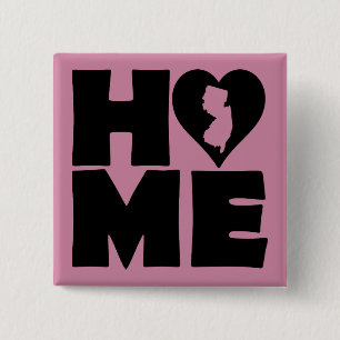 New Jersey Home Heart State Button Badge Pin