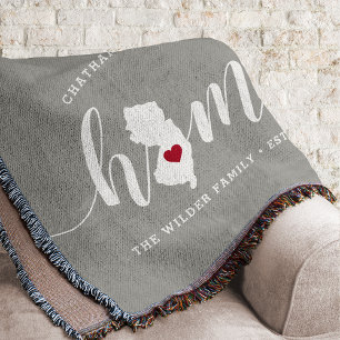 New Jersey Home State Personalised Rustic Throw Blanket