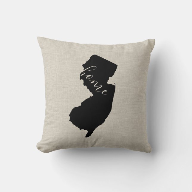 New Jersey Home State Throw Pillow (Front)