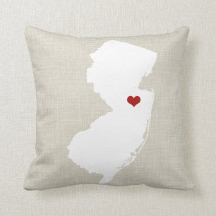 New Jersey Home State Throw Pillow 16" x 16"