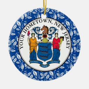 New Jersey Hometown Personalise Ceramic Tree Decoration