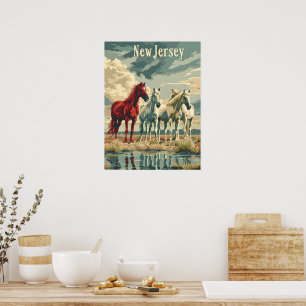 New Jersey Horses Poster