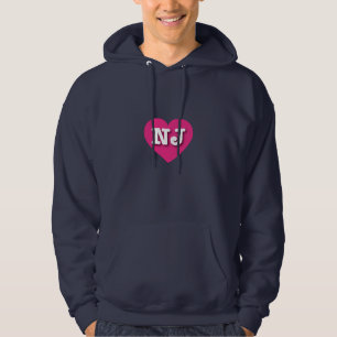 New Jersey Hot Pink Heart - I love NJ Hoodie