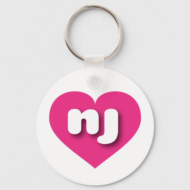 New Jersey hot pink heart - I love nj Key Ring (Front)