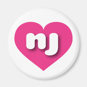 New Jersey hot pink heart - I love nj Magnet