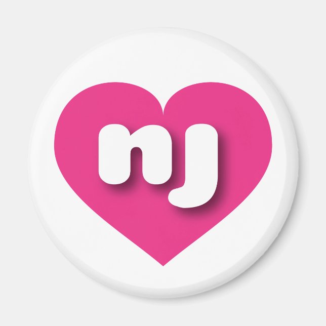 New Jersey hot pink heart - I love nj Magnet (Front)