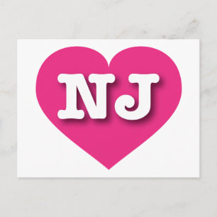 New Jersey Hot Pink Heart - I love NJ Postcard