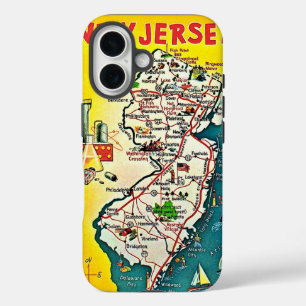 New Jersey Illustrated Map  iPhone 16 Case