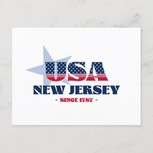New Jersey in Red, White, and Blue Postcard