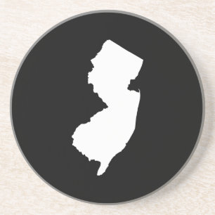 New Jersey in White and Black Coaster