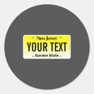 New Jersey License Plate _1 Classic Round Sticker
