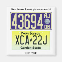New Jersey License Plate Centennial