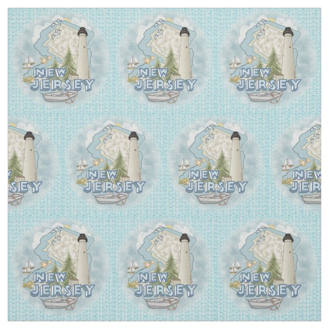 New Jersey Lighthouse Fabric (Swatch)