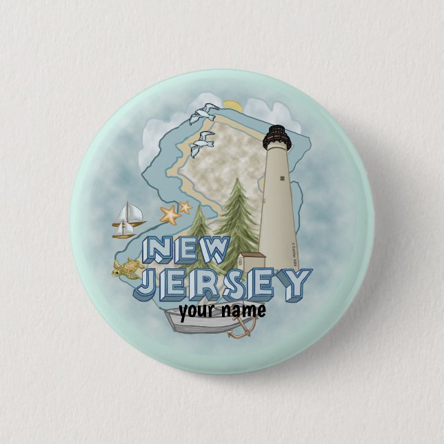 New Jersey Lighthouse  pin button (Front)