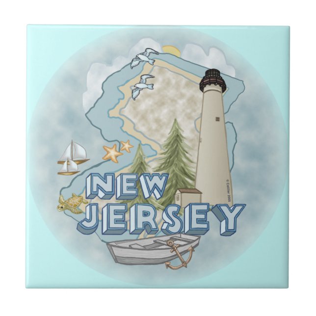 New Jersey Lighthouse Tile (Front)