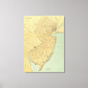 New Jersey Map Canvas Print