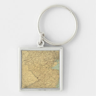 New Jersey Map Key Ring