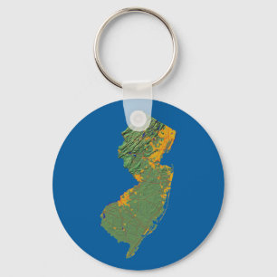 New Jersey Map Keychain